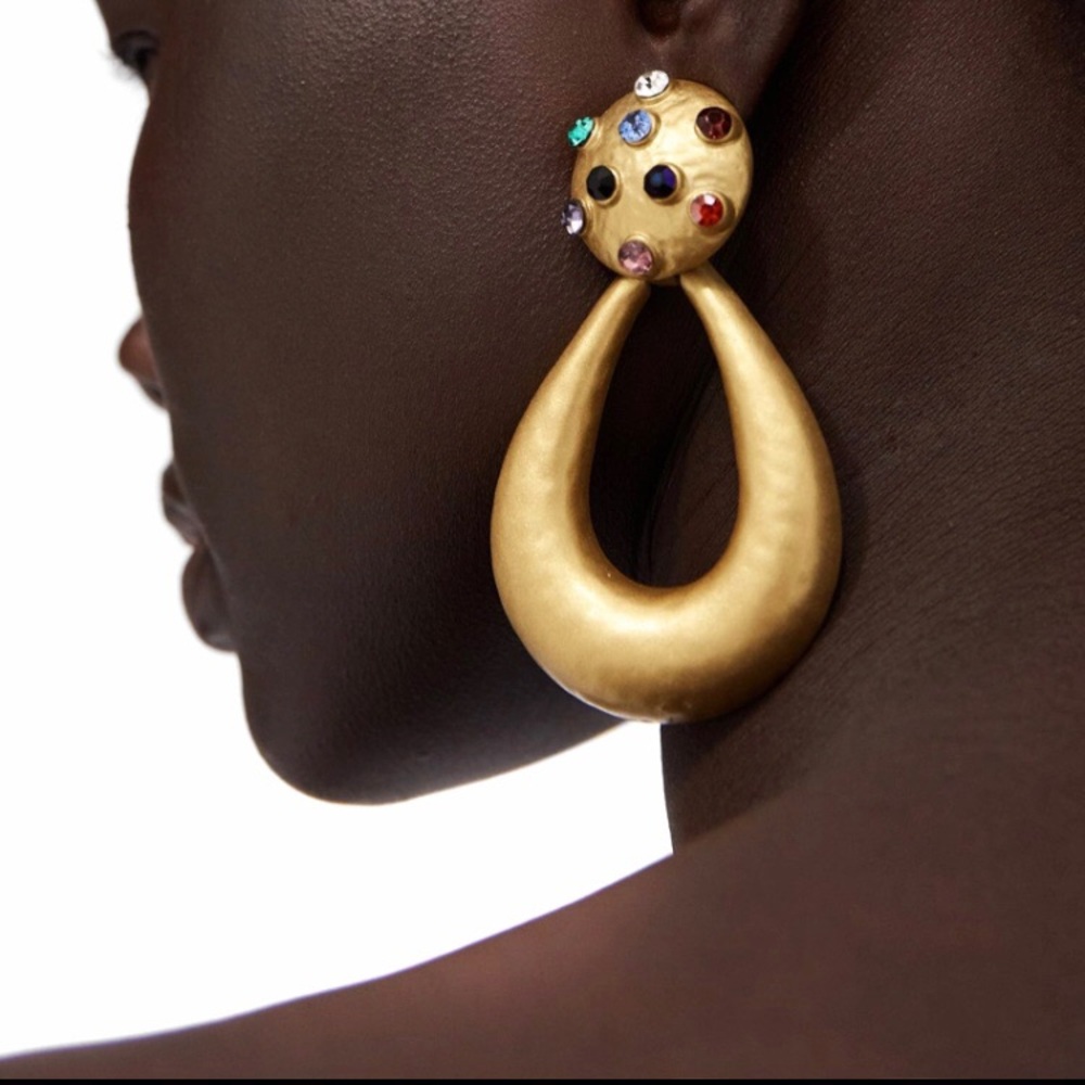 Matt gold earring